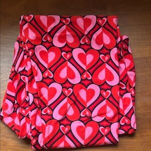 LuLaRoe Red and Pink Heart Pattern Pants